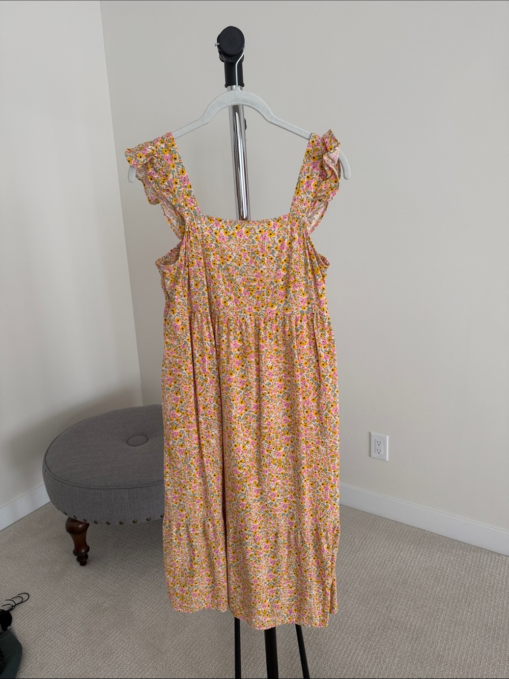 Universal Thread • Yellow Floral Ruffle-Strap Dress